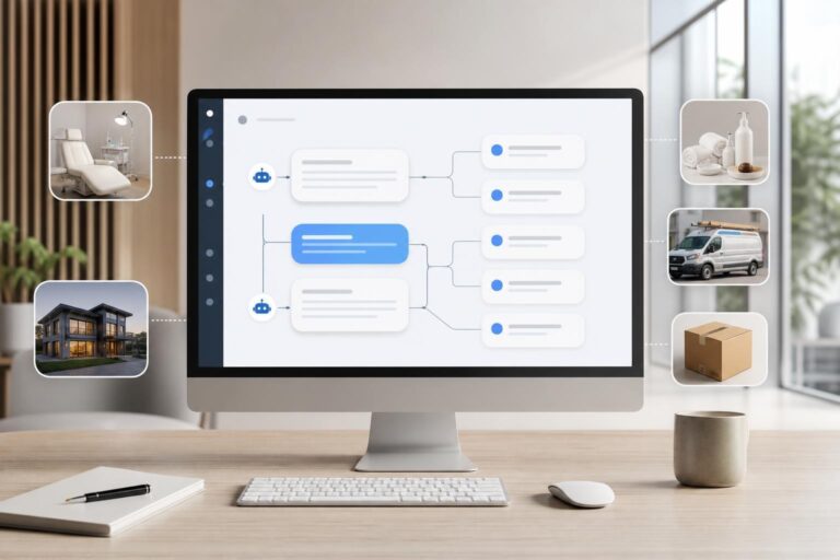 AI customer service conversation workflow supporting medical, real estate, home service and ecommerce businesses