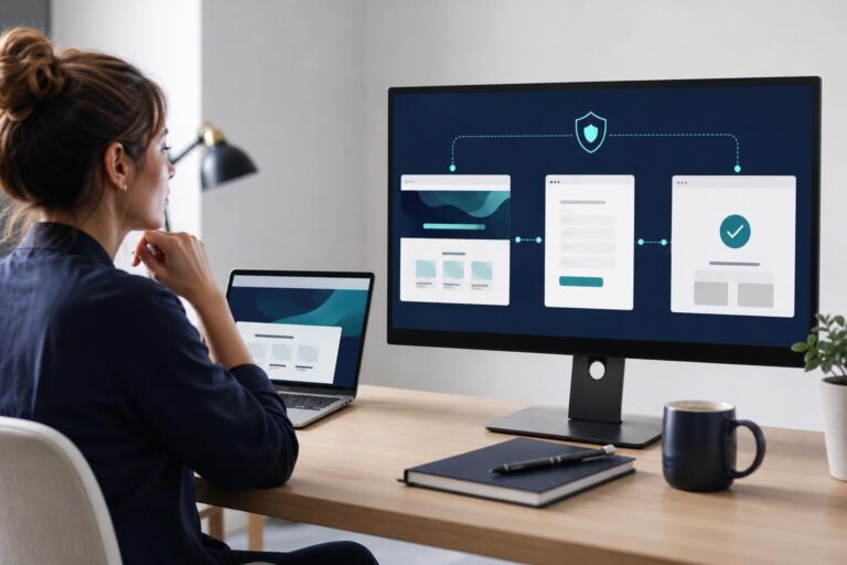 Small-business marketer reviewing the HTTPS customer path across landing pages and forms before launching ads