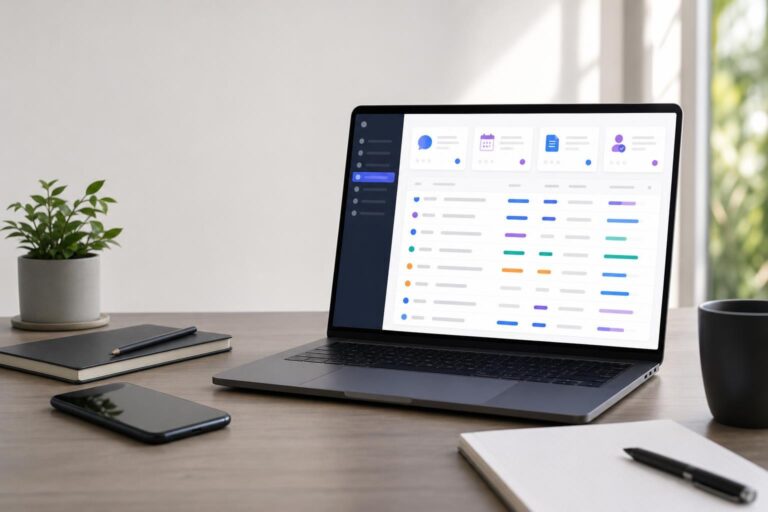 Service business workspace with a structured spreadsheet for tracking leads, jobs, payments and follow-ups